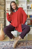  Big Softie Super Slant Knit Jumper Deep Ruby
